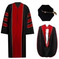 China Factory UK University College Bachelor Black Graduation Gown with Custom Logo