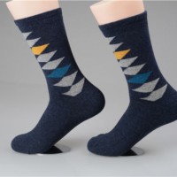 Jacquard Men's Crew Cotton Socks