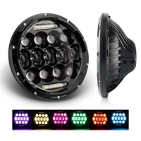 2018 2019 Newest Offroad Lights with APP Control RGB LED Projector Lens 7 Inch LED Headlight