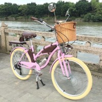 Pink Brach Cruiser 24 Inch Bike Lady City Bicycle