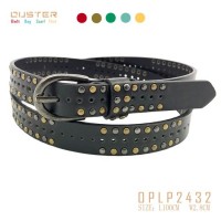 Fashion Belt Lady Classic Women Belt Basic Punch out Style with Retro Studs Metal Loop and Metal End