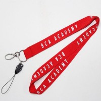 Custom Cheap Printed Woven College Dye Cool Key Neck Strap World Cup Blue Army Event Flat Polyester