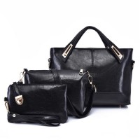 Latest Handbag Luxury Elegant Female Big Bags Women's PU Leather Handbag 3 PCS/Set Women Messen