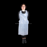 High Gloss Milky White Disposable PE Apron for Hospital