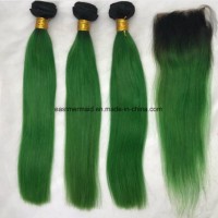 Ombre Malaysian Beauty Stage Wave Green Hair Weaving