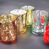 T-Light Color Painted Silver Glass Candle Holder in Different Patterns and Sizes for Decoration
