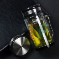 Double Wall Borosilicate Glass Tea Cup with Customized Logo