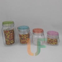 Kitchen Household Clear Glass Storage Jar with Lid