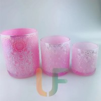 T-Light Color Painted Glass Candle Holder in Different Patterns and Sizes for Decoration