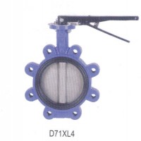 Blue Ductile Iron Wafer Butterfly Valve D71xl4