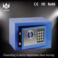 Blue Color 17et Laser Cutting Money /Coin Slot Safe Box with Digital Lock