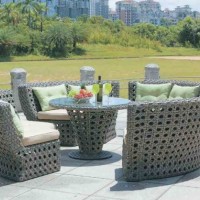 Rattan Garden Furniture Round Table and Chairs Sets for Outdoor Furniture