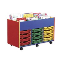 Movable Tray Storage Library Furniture Storage Tray with Wheels