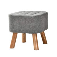 Modern Wooden Fabric Home Hotel Office Living Room Bedroom Furniture Square Stool Kids Ottoman Dinin