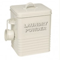 Galvanized Laundry Power Canister Box with Spoon