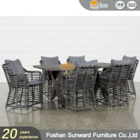 Modern New Wicker Rattan Dining Room Restaurant Chair and Table