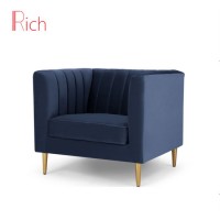 Sitting Room Comfortable Modern Couch Navy Blue Velvet Sofa Chair Living Room Furniture