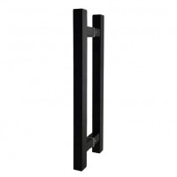 H Shape SS304 Stainless Steel Spray Painting Matt Black Entrance Handle Back to Back for Exterior Do