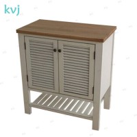 Kvj-7526 Simple White Wooden Shuttle Door Bathroom Cabinet