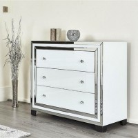 Nordic Style White Mirror Cabinet Drawers Furniture for Bedroom
