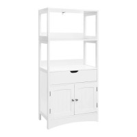 Chest of Drawers White for Bedroom with Shelves FL-80203