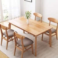 Dining Room Wooden Dining Table Chair Set for 4 Persons