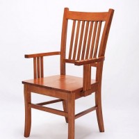 Solid Wood Seat Dining Chair with Arms  Set of 2