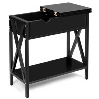 Multifunctional Storage Side Table Shelves Drawers MDF End Table