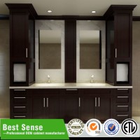 Double Sink Expresso Solid Wood Bathroom Cabinet