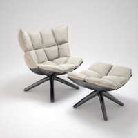 Living Furniture Patricia Urquiola B&B Italia Husk Chair with Ottoman
