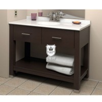Hotel Ash Wooden Bathroom Vanity Cabinet in Matt Walnut Finish Byd-BV-509