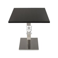 Restaurant High Press Laminated Square Table with Stainless Steel Base