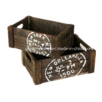 Customized Vintage Rustic Wooden Crates for Home Storage Decor Use