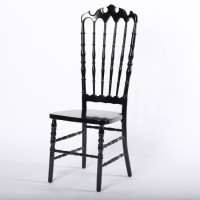Black Wood High Back Napoleon Chair for Wedding and Event