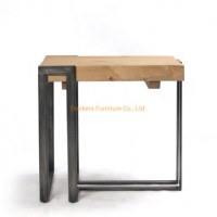 Industrial Style Solid Wood Desktop Metal Frame Occasional Table Living Room Use