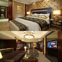 Luxury Modern Design Customized Wood Plywood Veneer Fabric Headboard King Size Hotel Bedroom Furnitu