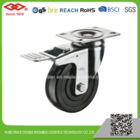 75mm Swivel Plate with Brake Hard Rubber Caster Wheel (P120-53C075X32S)