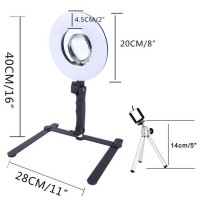 Dimmable Mini LED Ring Light 8 Inch 24W 5500K for Beauty Make up Selfie Studio Portrait Video Photog