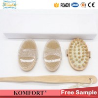 Wood Handle Beauty Dry Skin Boar Bristle Gift Bath Brush Set (JMHF-146)