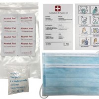 Corona-Virus Anti Epidemic Kit for 1 Person Use Mask  Alcohol Pads  Gloves