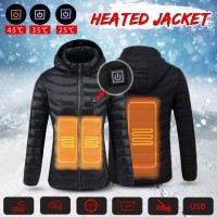 Digital Heating Hooded Work Jacket Motorcycle Riding Skiing Snow Coats Women Winter Warm Jacket