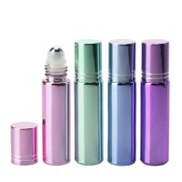 10ml Hot Sale 4 Colors UV Glass Roller Ball Parfum Bottles  High-Quality Mini Roll-on Bottle for Ess