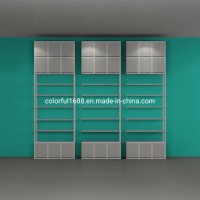 Customized Nome Style MDF Board Chain Store Rack Shop Showcase Cabinet Cosmetic Display Shelves Groc