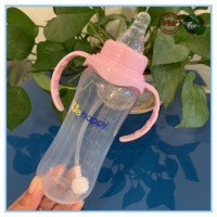 240ml Arc Shape PP Baby Feeding Bottle with Straw and Handle