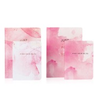 Qy-Pn17 Notebook Stationery Supplier Pink Watercolor Pattern Girls Favor Notebook with Custom Servic