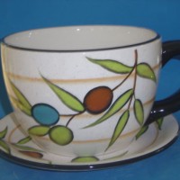 Ceramic Big Cup and Saucer Flower Pot