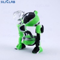 Rubber Glass Water Pipes Robot Dried Herb Weed Bubblers