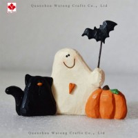 Halloween Ghost Pumpkin Cat Resin Bat Craft Home Decoration Gift