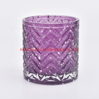 14oz Popular Glass Candle Holders with Silver Spot decoration