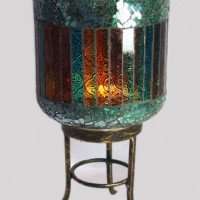 Glass Mosaic Candle Holder with Metal Stand 621302182